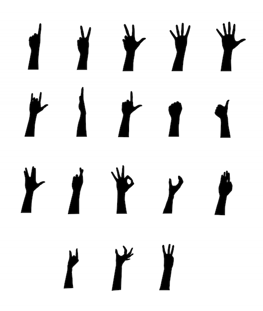 Arm vector jestures set
