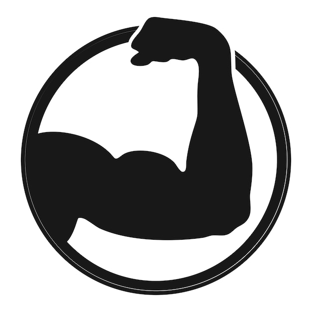 Arm with biceps in a circle Symbol for gym and sports