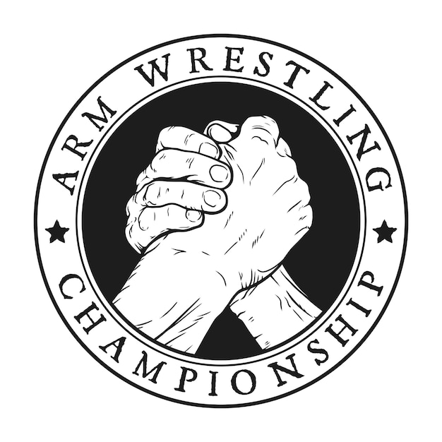 Vector arm worstelen kampioenschap vector logo op witte achtergrond