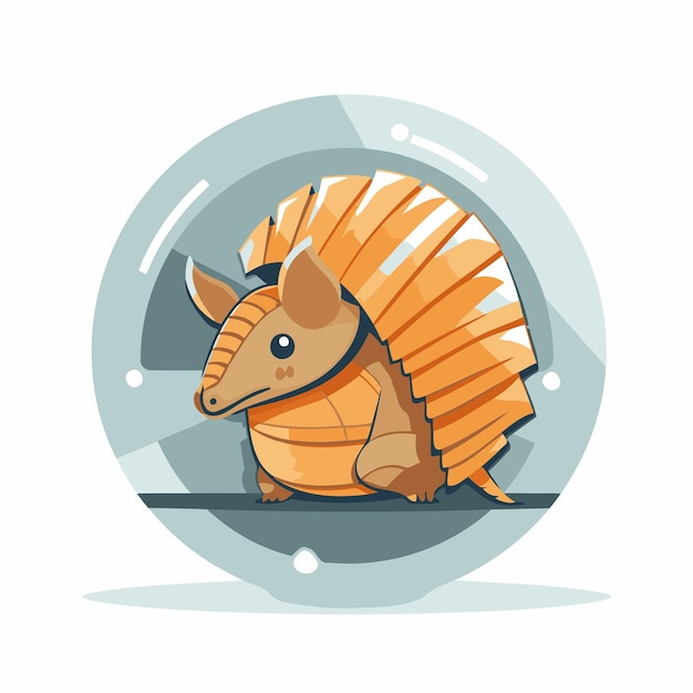 Vector armadillo flat icon vector illustration in a flat style