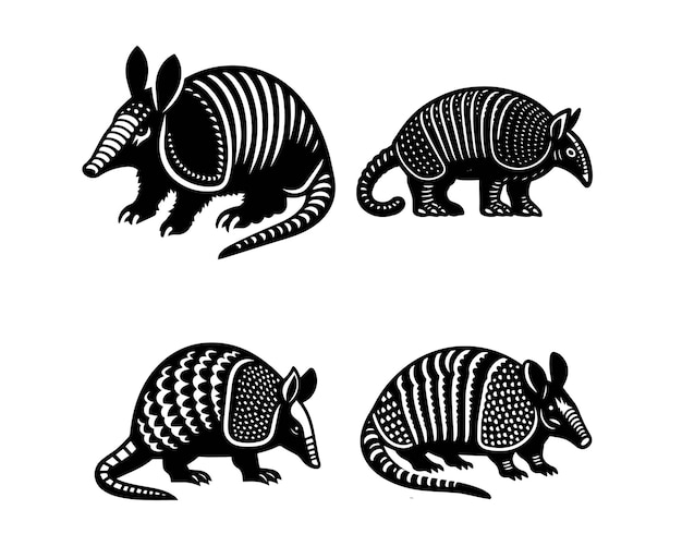 Vector armadillo silhouet vector icoon grafisch logo ontwerp