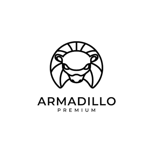 アルマジロの頭のロゴのデザインのベクトル