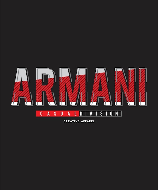 Armani typografie t-shirt ontwerp print