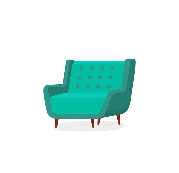 Armchair in cartoon style is insulated on white background Icon for web easy to use