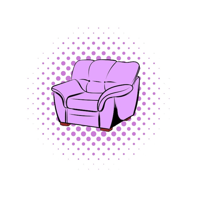 Vector armchair comics icon isolated on a white background