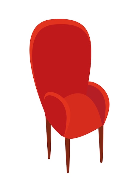 Плоская иллюстрация кресла векторная иллюстрация красного кресла