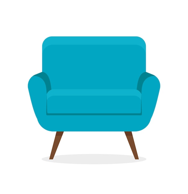 Armchair Flat style vector design template.