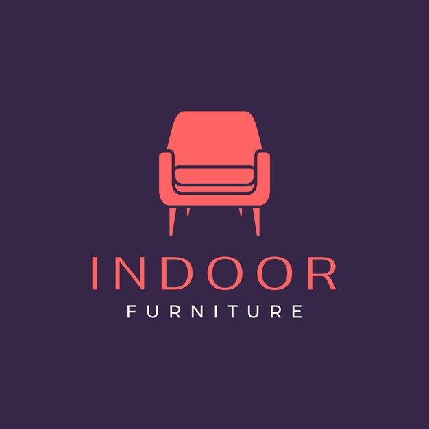 Vector armchair furniture property interior minimalist simple style modern logo design vector icon illustration