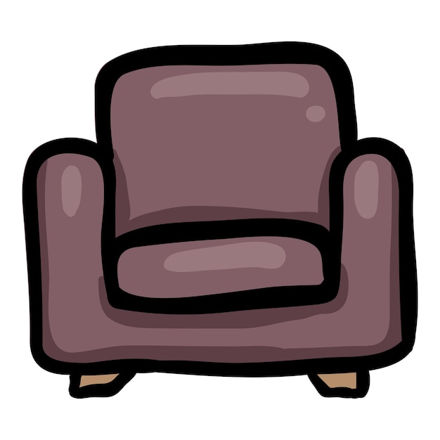 Вектор Икона doodle, нарисованная рукой кресла