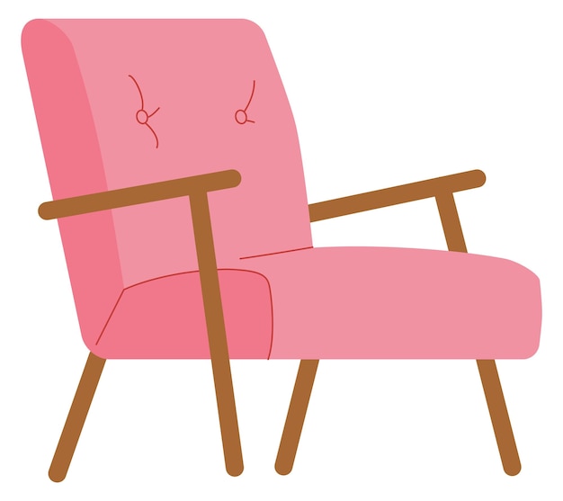 Armchair icon Soft seat Wooden chair symbol