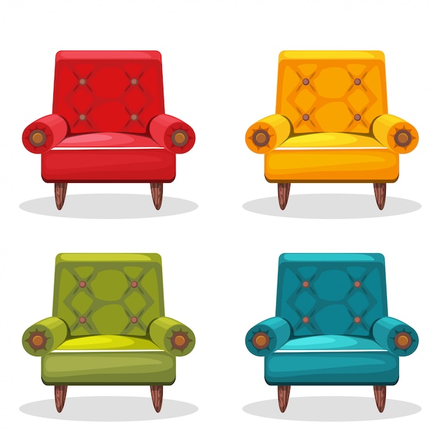 Vector armchair soft colorful homemade