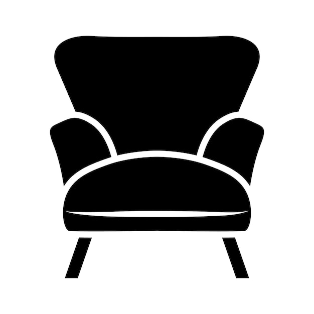 Armchair vector icon design Furniture chair flat icon