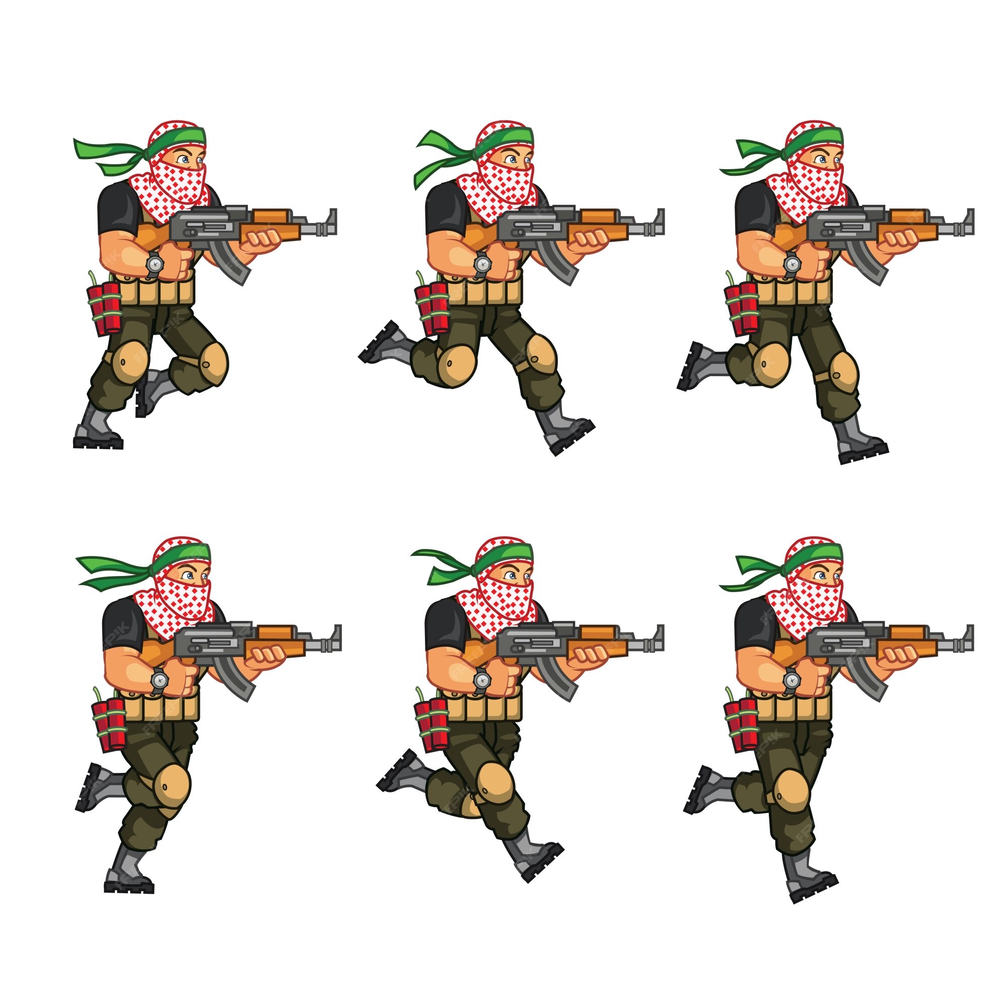 Premium Vector  Soldier game sprites