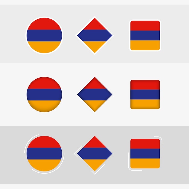 Armenia flag icons set vector flag of Armenia