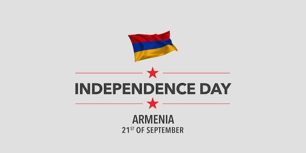 Armenia independence day greeting card, banner, vector illustration