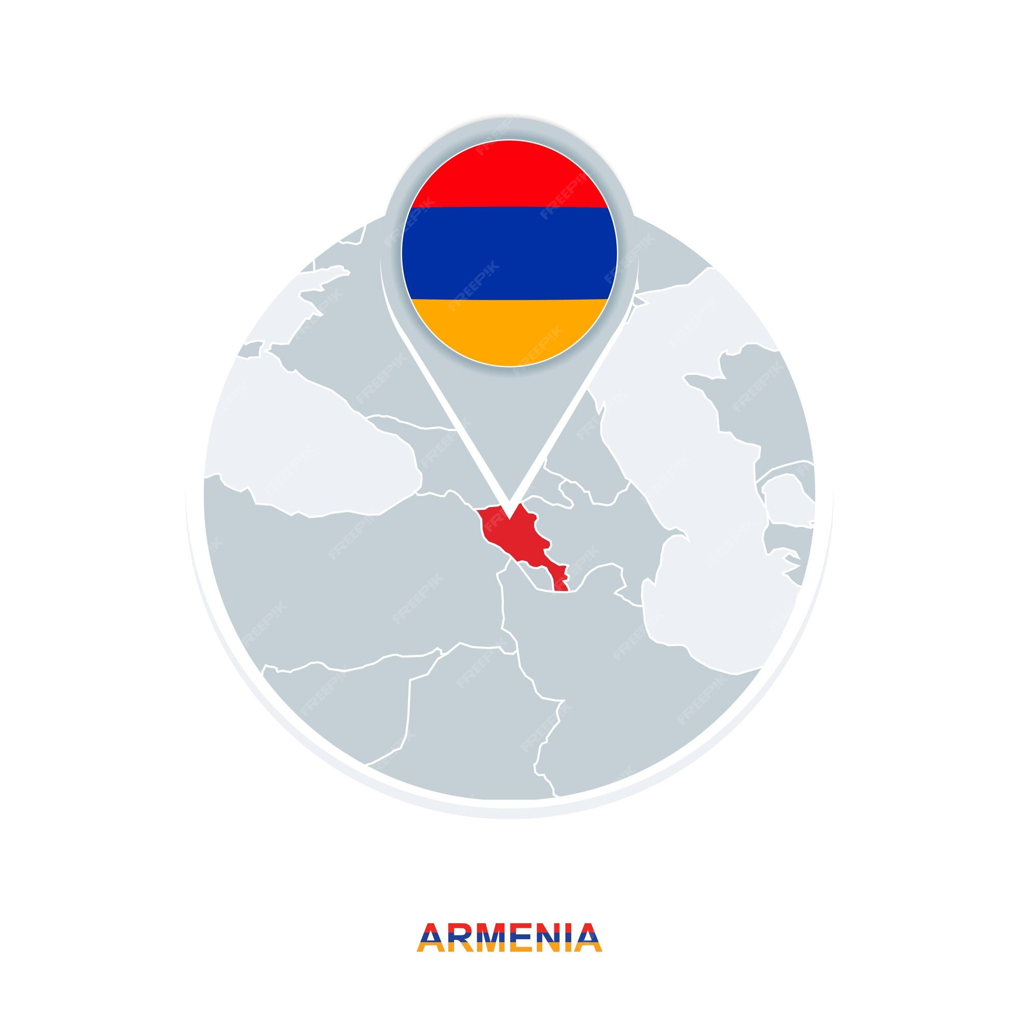 Printable Vector Map of Armenia - Flag