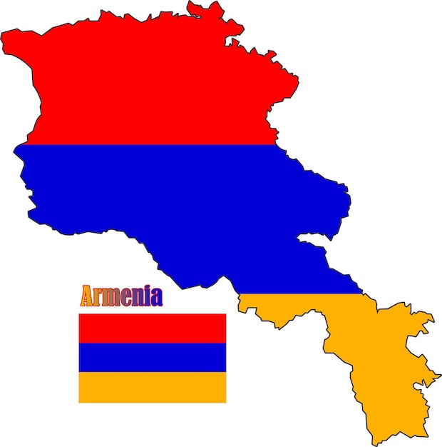 Armenia Map and Flag