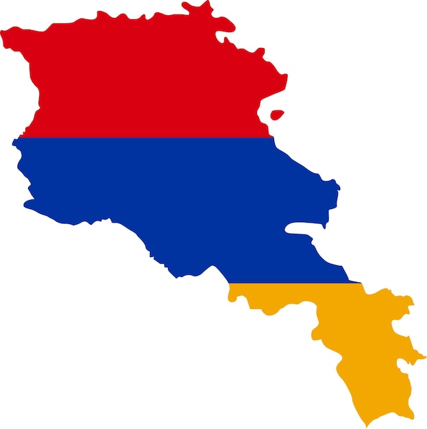 Mappa dell'armenia con cartografia asiatica bandiera