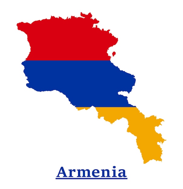 アルメニア国旗マップ デザイン、マップ内のアルメニア国旗のイラスト