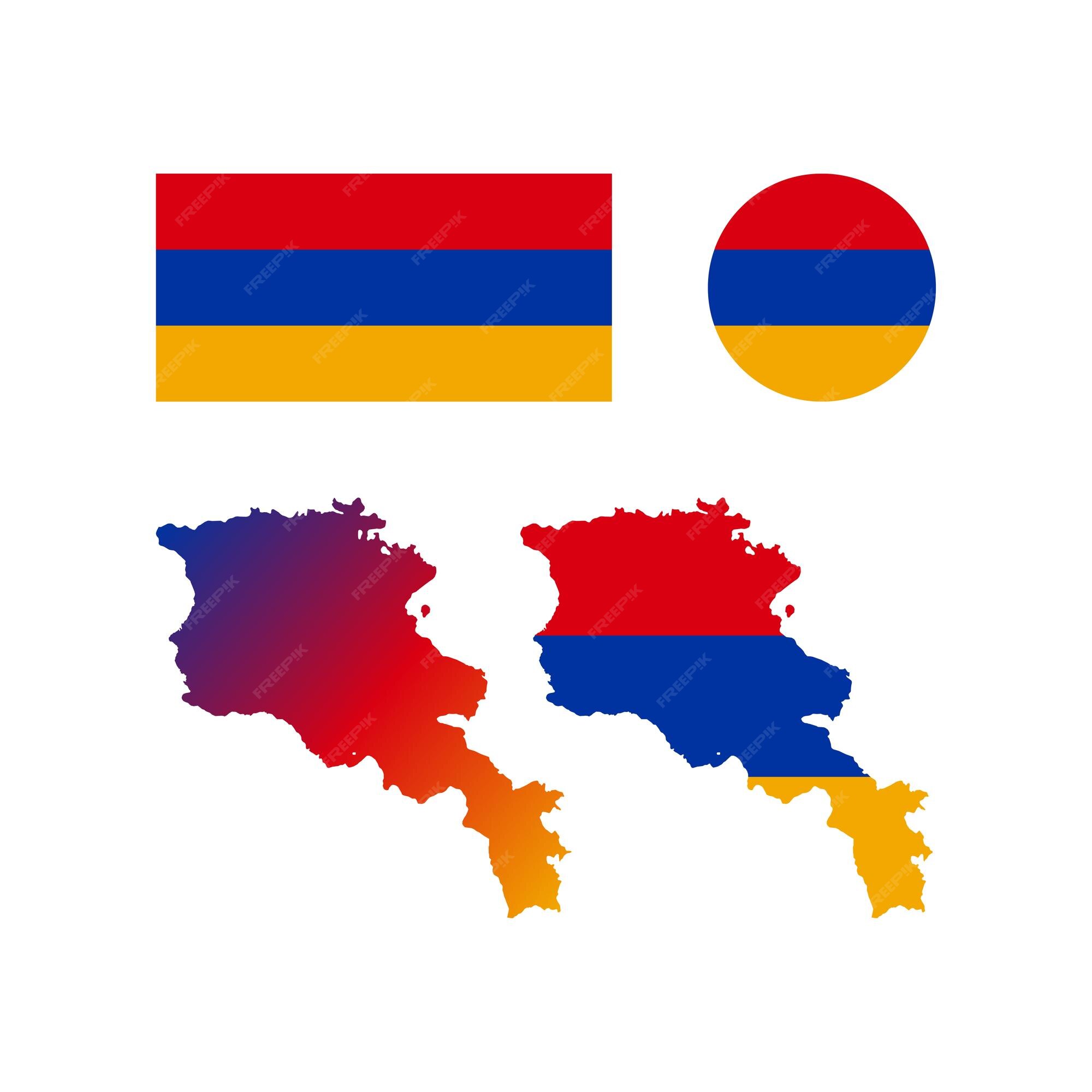 Flag Map of Armenia