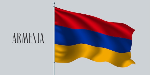 Armenia sventolando bandiera sul pennone