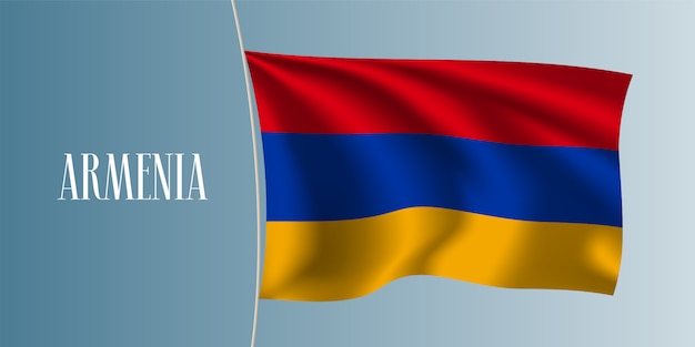 Bandiera sventolante armenia