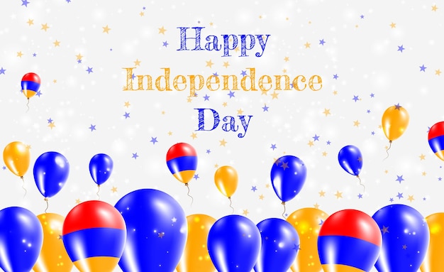 Armenië onafhankelijkheidsdag patriottische design. ballonnen in armeense nationale kleuren. happy independence day vector wenskaart.