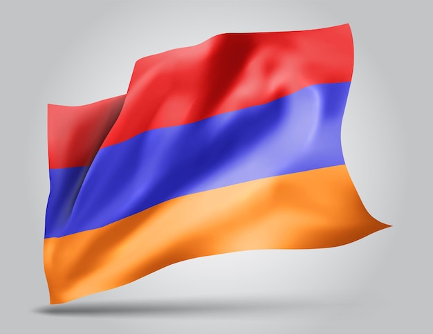 Vector armenië, vector 3d vlag geïsoleerd op een witte achtergrond