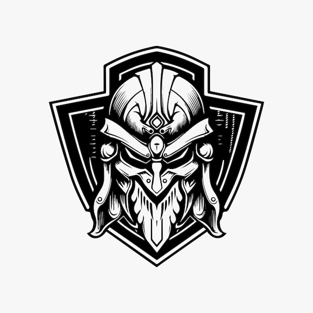 Disegno del logo dell'illustrazione di armor spartan