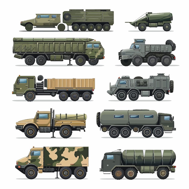 Vector armored_military_vehicles_with_heavy_tank_system