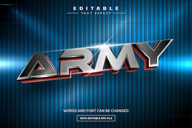 Army 3D editable text effect template