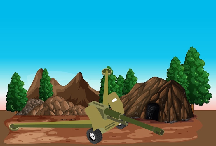 वेक्टर army artillery concept illustration stylish and beautiful