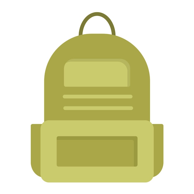 Army Backpack Flat Illustration