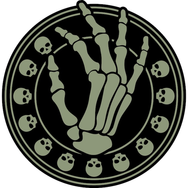 Army chevron with skeleton hand gestures