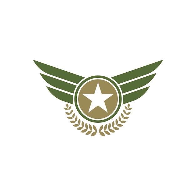 Векторная иллюстрация значка крыла армейского сокола