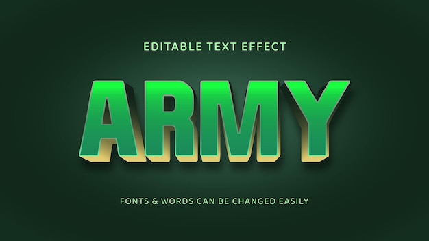 Army green and golden editable 3d text effect-01