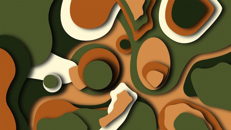 Vector army green texture paper cut