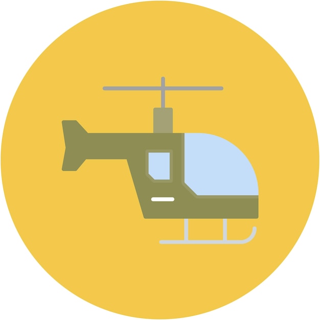 Army Helicopter Vector Illustration Style