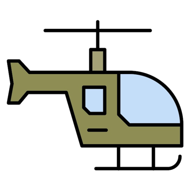 Army Helicopter Vector Illustration Style