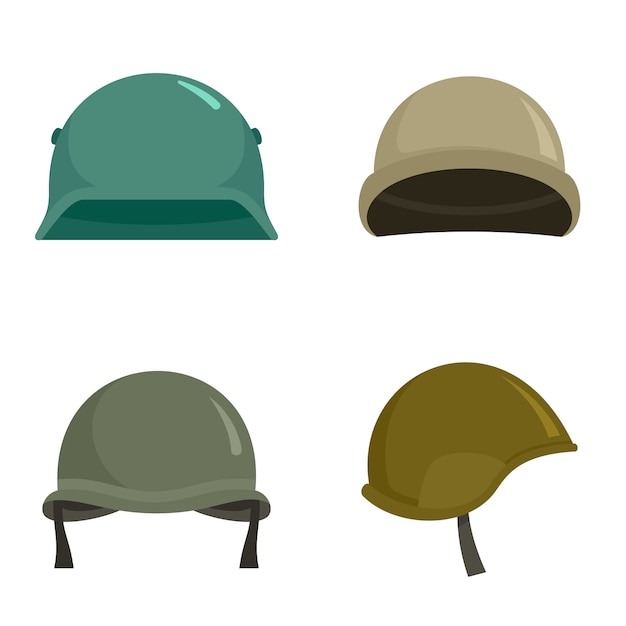 Vector army helmet icon set