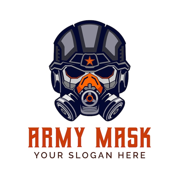 Army mask logo design vector template illustration