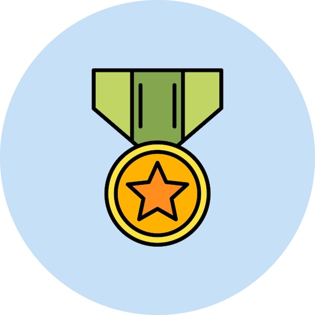Векторное изображение значка армейской медали может быть использовано для военных