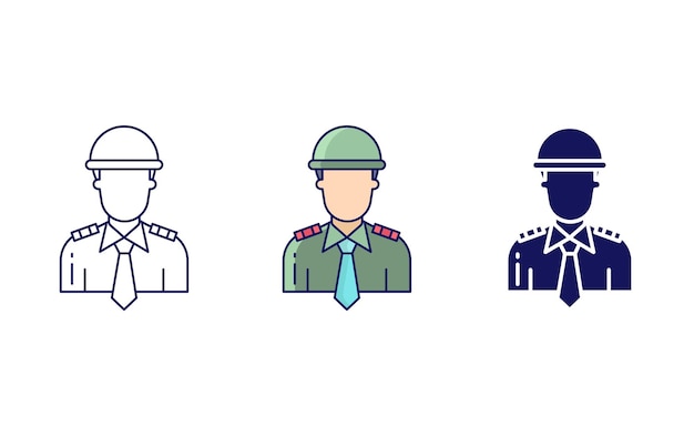 Army officer vector icon