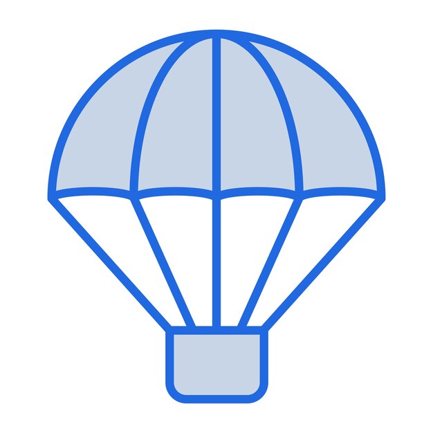 Army Parachute Blue Tone Illustration