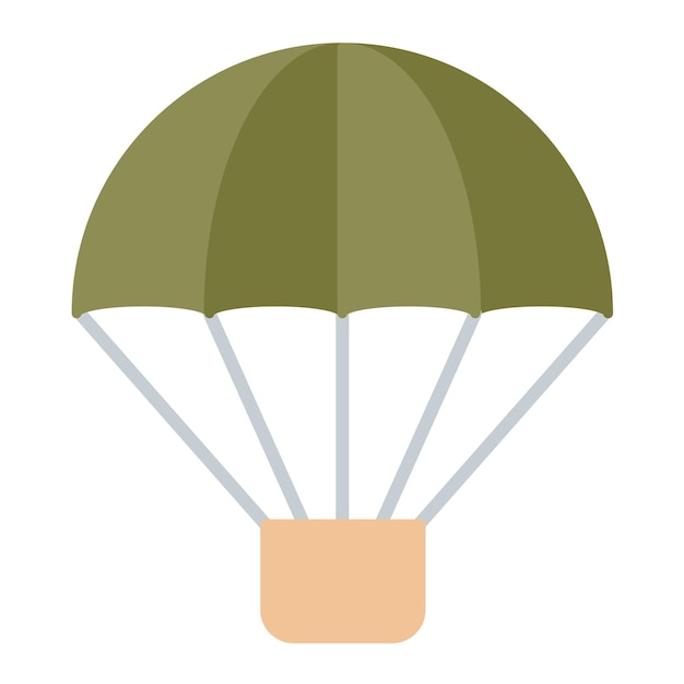 Vector army parachute flat illustration