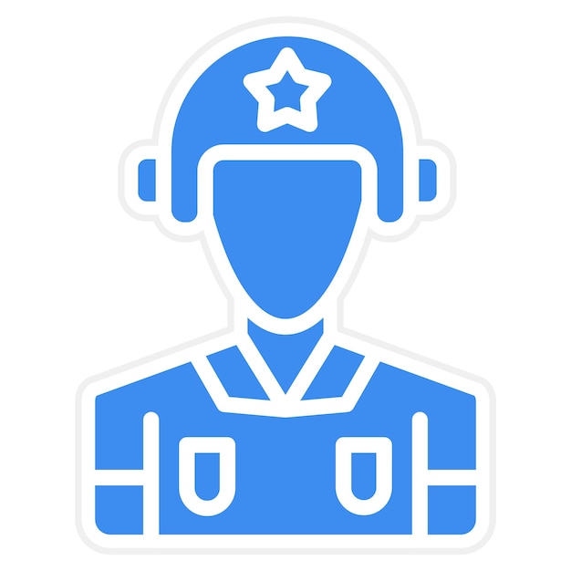 Vector army pilot icon style