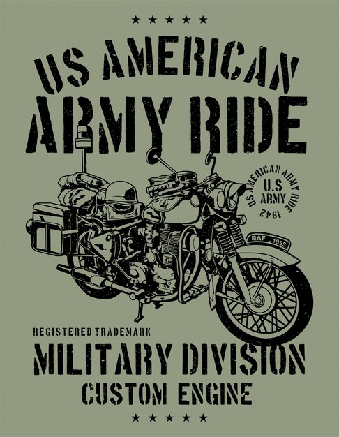 Vettore army ride motorcycle