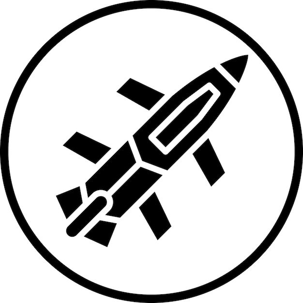 Vector army rocket icon style