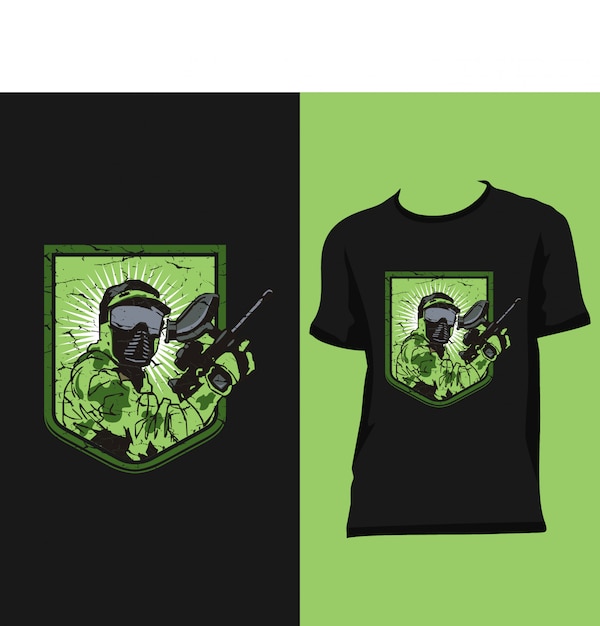 Vector army shirt ontwerpen premium