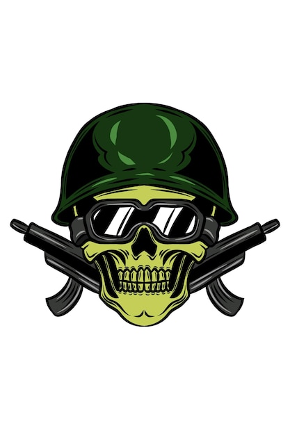 Army skull vector illustration